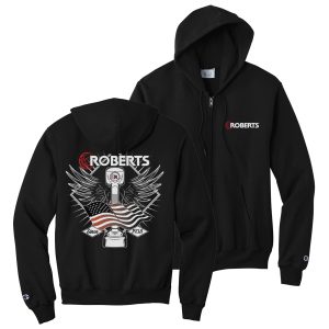 Hoodie with Iconic Wings & American Flag Graphic