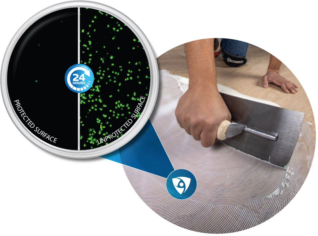 Microban Protected vs. Unprotected illustration